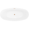 Mexen Olea baignoire autoportante motif 170 x 80 cm, blanche, trop-plein cuivre brossé - 52821708000-65