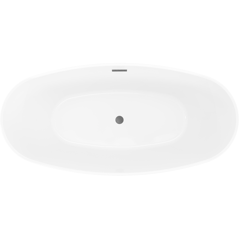 Mexen Olea baignoire autoportante motif 170 x 80 cm, blanche, trop-plein gun gray brossé - 52821708000-66