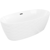 Mexen Olea baignoire autoportante motif 170 x 80 cm, blanche, trop-plein noir - 52821708000-70