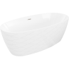 Mexen Olea baignoire autoportante motif 170 x 80 cm, blanche, trop-plein nickel brossé - 52821708000-97