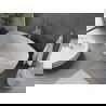 Mexen Olea baignoire autoportante motif 170 x 80 cm, blanche, trop-plein nickel brossé - 52821708000-97