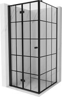 Mexen Mist-F paroi de douche pliante gauche 75 x 75 cm, grille noire, noir - 8A6T-075-075-70-77-L