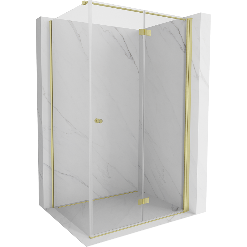 Mexen Mist-F T cabine de douche pliante droite 90 x 80 cm, transparent, dorée - 8A6T-090-080-50-00-P