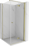 Mexen Mist-F cabine de douche pliable droite 85 x 85 cm, transparente, dorée - 8A6T-085-085-50-00-P
