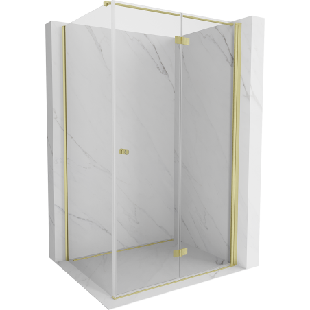 Mexen Mist-F cabine de douche pliante droite 120 x 85 cm, transparente, dorée - 8A6T-120-085-50-00-P