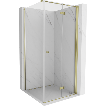 Mexen Mist-F T cabine de douche pliable droite 110 x 110 cm, transparent, dorée - 8A6T-110-110-50-00-P