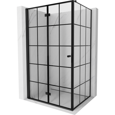 Mexen Mist-F cabine de douche pliante gauche 80 x 90 cm, grille noire, noir - 8A6T-080-090-70-77-L