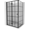 Mexen Mist-F T cabine de douche pliante gauche 80 x 100 cm, quadrillage noir, noir - 8A6T-080-100-70-77-L