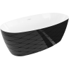 Mexen Olea baignoire autoportante motif 170 x 80 cm, blanc/noir, trop-plein blanc - 52821708075-20