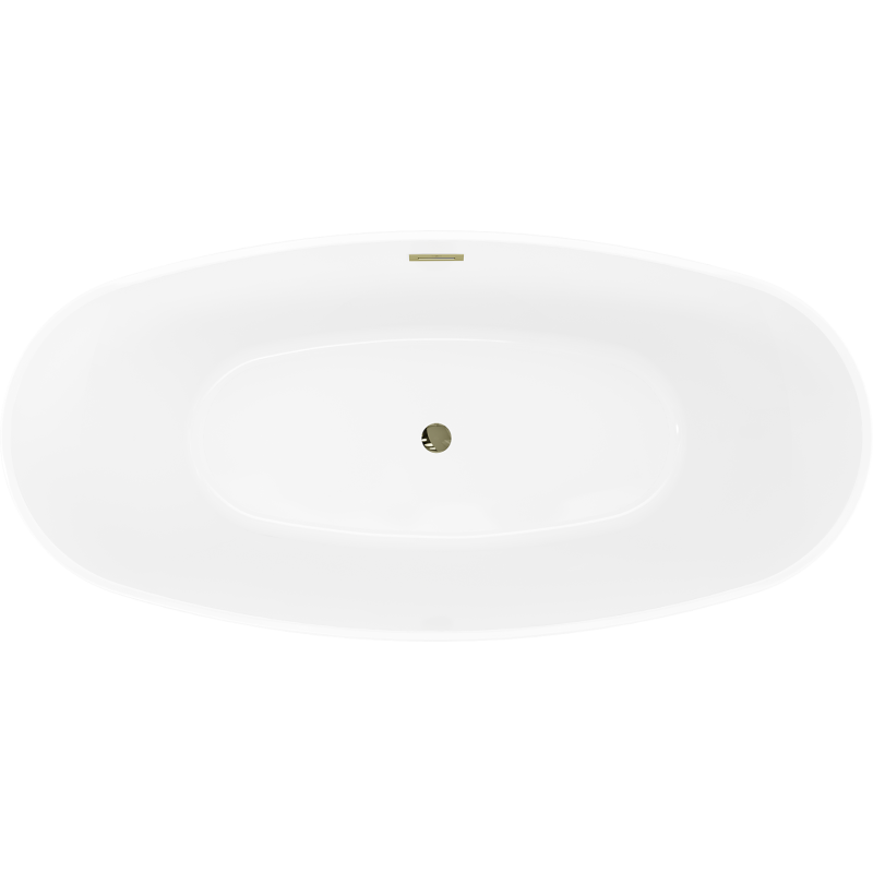 Mexen Olea baignoire autoportante motif 170 x 80 cm, blanc/noir, trop-plein doré - 52821708075-50