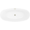 Mexen Olea baignoire autoportante motif 170 x 80 cm, blanc/noir, trop-plein doré - 52821708075-50
