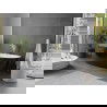 Mexen Olea baignoire autoportante motif 170 x 80 cm, blanc/noir, trop-plein doré - 52821708075-50