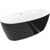 Mexen Olea baignoire autoportante modèle 170 x 80 cm, blanc/noir, trop-plein or brossé - 52821708075-55
