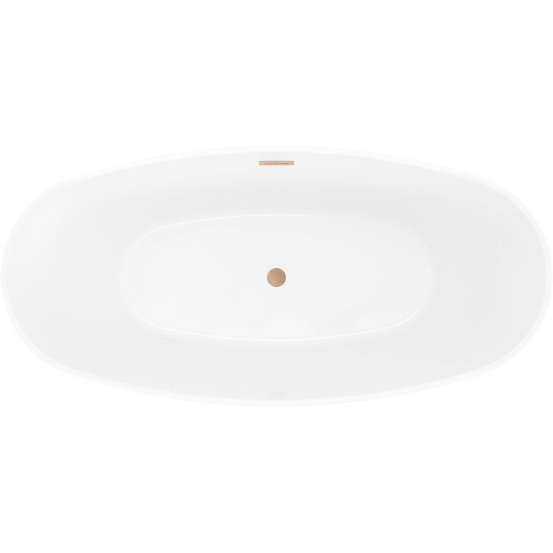 Mexen Olea baignoire autoportante motif 170 x 80 cm, blanc/noir, trop-plein cuivre brossé - 52821708075-65