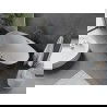 Mexen Olea baignoire autoportante modèle 170 x 80 cm, blanc/noir, trop-plein gris poudre brossé - 52821708075-66