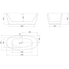 Mexen Olea baignoire autoportante design 170 x 80 cm, blanc/noir, trop-plein noir - 52821708075-70