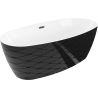 Mexen Olea baignoire îlot modèle 170 x 80 cm, blanc/noir, trop-plein noir - 52821708075-70