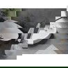 Mexen Olea baignoire autoportante motif 170 x 80 cm, blanc/noir, trop-plein gun metal - 52821708075-95