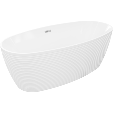 Mexen Lira baignoire autoportante motif 170 x 80 cm, blanc, trop-plein chromé - 52831708000-01