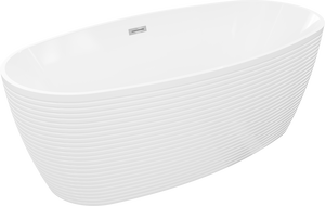 Mexen Lira baignoire autoportante motif 170 x 80 cm, blanc, trop-plein chromé - 52831708000-01