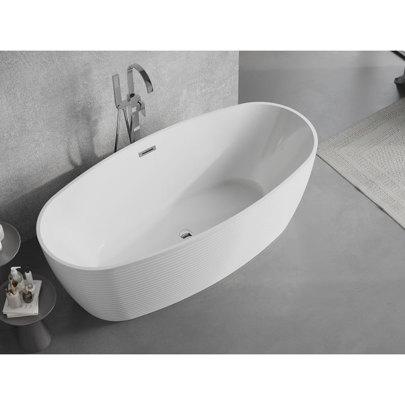 Mexen Lira baignoire autoportante motif 170 x 80 cm, blanc, trop-plein chromé - 52831708000-01