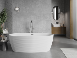 Mexen Lira baignoire autoportante motif 170 x 80 cm, blanc, trop-plein chromé - 52831708000-01