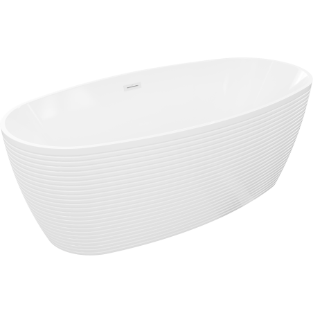 Baignoire îlot Mexen Lira modèle 170 x 80 cm, blanche, trop-plein blanc - 52831708000-20