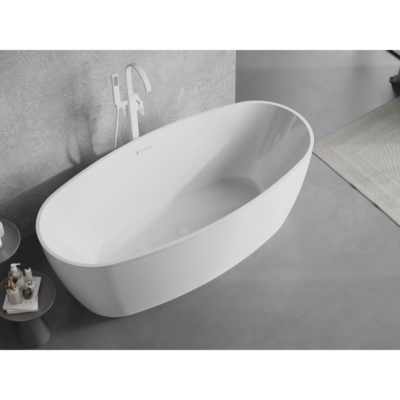 Mexen Lira baignoire autoportante motif 170 x 80 cm, blanc, trop-plein blanc - 52831708000-20