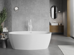 Baignoire îlot Mexen Lira modèle 170 x 80 cm, blanche, trop-plein blanc - 52831708000-20