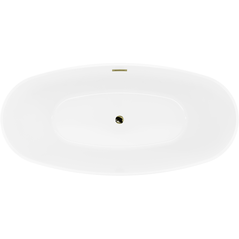 Mexen Lira baignoire autoportante motif 170 x 80 cm, blanche, trop-plein doré - 52831708000-50