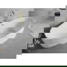 Mexen Lira baignoire autoportante motif 170 x 80 cm, blanche, trop-plein doré - 52831708000-50