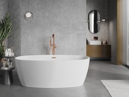 Mexen Lira baignoire autoportante modèle 170 x 80 cm, blanche, trop-plein or rose - 52831708000-60