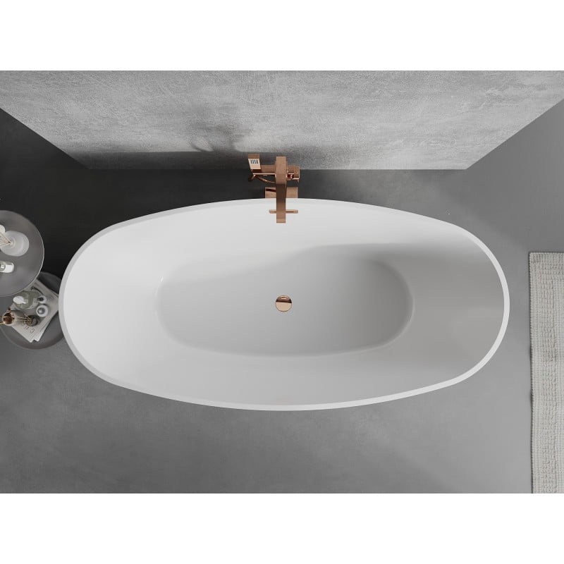 Mexen Lira baignoire autoportante modèle 170 x 80 cm, blanche, trop-plein or rose - 52831708000-60