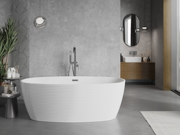 Mexen Lira baignoire autoportante modèle 170 x 80 cm, blanche, trop-plein gun gray brossé - 52831708000-66
