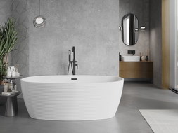 Mexen Lira baignoire autoportante motif 170 x 80 cm, blanche, trop-plein noir - 52831708000-70