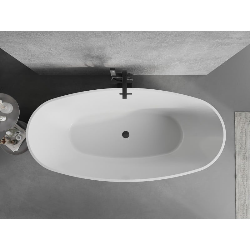 Mexen Lira baignoire autoportante motif 170 x 80 cm, blanche, trop-plein noir - 52831708000-70