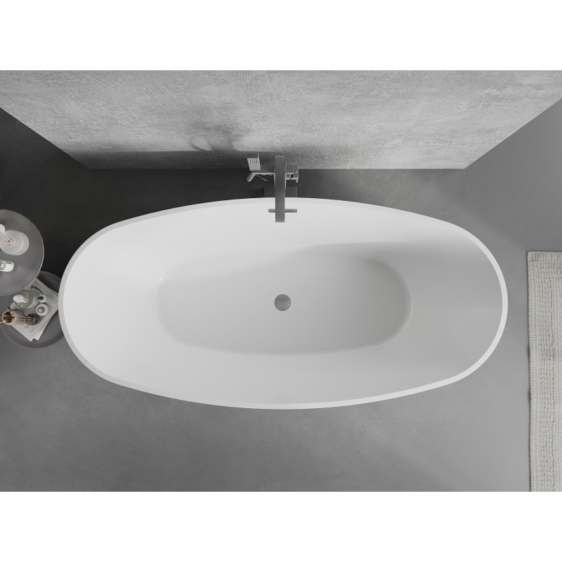 Mexen Lira baignoire autoportante motif 170 x 80 cm, blanche, trop-plein gun metal - 52831708000-95