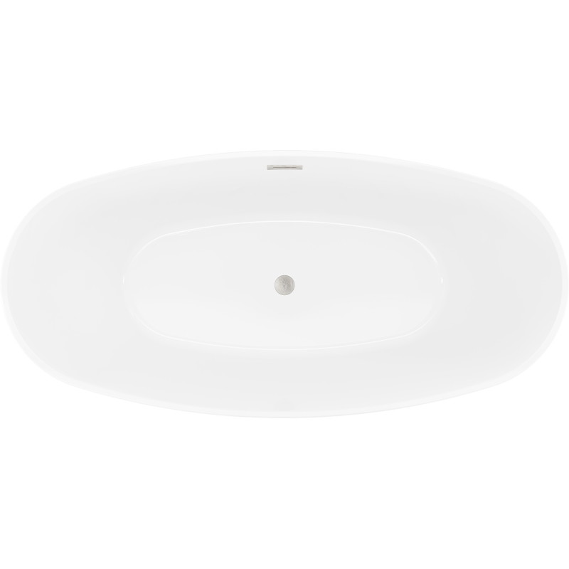 Mexen Lira baignoire autoportante motif 170 x 80 cm, blanc, trop-plein nickel brossé - 52831708000-97