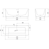 Mexen Nila bain autoportante cannelée 170 x 75 cm, blanc, trop-plein blanc - 52841708000-20
