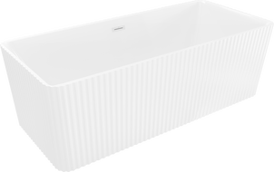 Mexen Nila bain autoportante cannelée 170 x 75 cm, blanc, trop-plein blanc - 52841708000-20