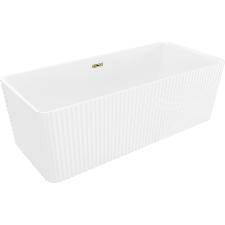Mexen Nila baignoire autoportante rainurée 170 x 75 cm, blanche, trop-plein doré - 52841708000-50