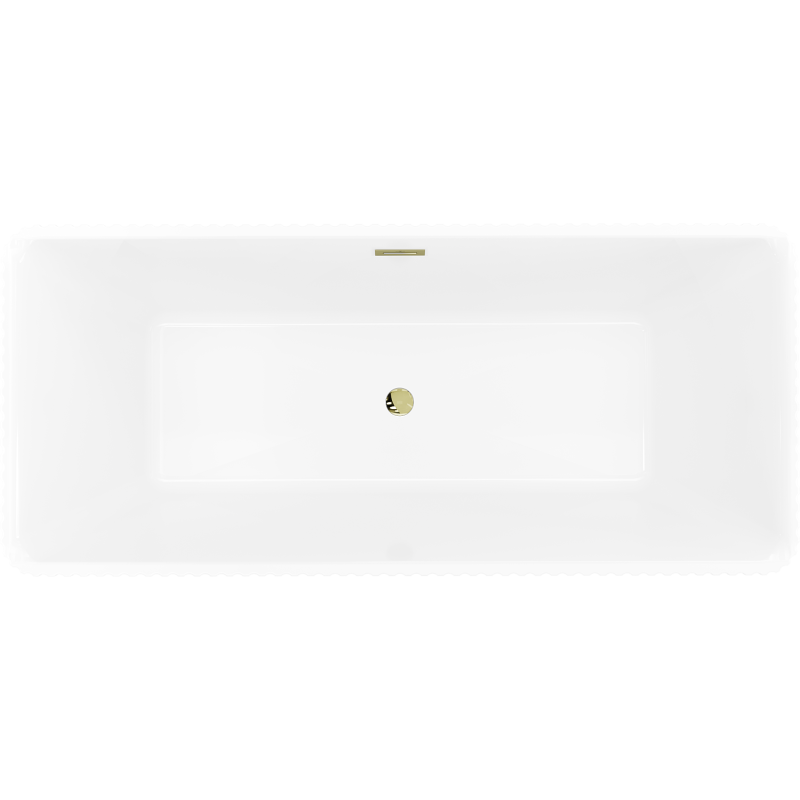 Mexen Nila baignoire autoportante rainurée 170 x 75 cm, blanche, trop-plein doré - 52841708000-50