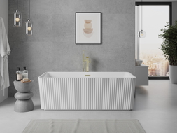 Mexen Nila baignoire autoportante rainurée 170 x 75 cm, blanche, trop-plein doré - 52841708000-50
