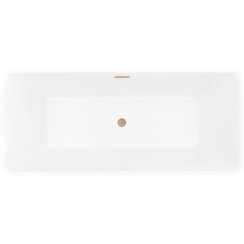 Mexen Nila baignoire autoportante rainurée 170 x 75 cm, blanche, trop-plein cuivre brossé - 52841708000-65