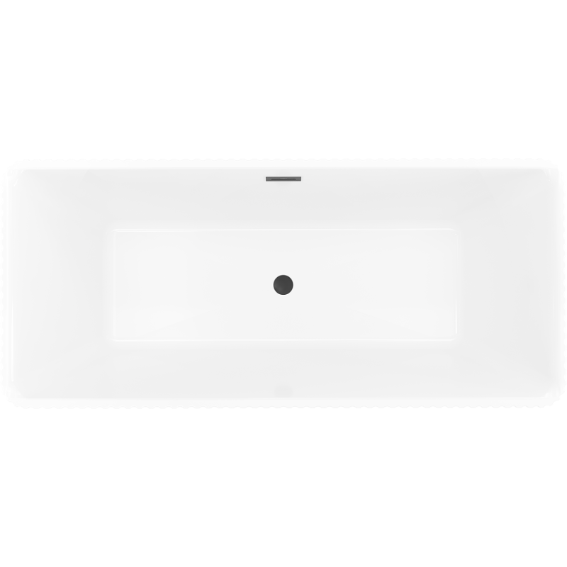 Mexen Nila baignoire autoportante rainurée 170 x 75 cm, blanche, trop-plein noir - 52841708000-70