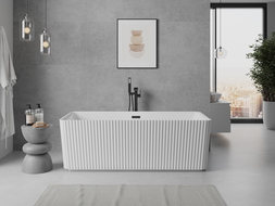 Mexen Nila baignoire autoportante rainurée 170 x 75 cm, blanche, trop-plein noir - 52841708000-70