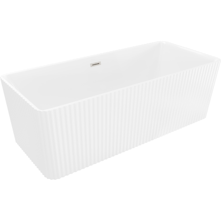 Mexen Nila baignoire autonome cannelée 170 x 75 cm, blanche, trop-plein nickel brossé - 52841708000-97