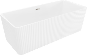 Mexen Nila baignoire autoportante rainurée 170 x 75 cm, blanche, trop-plein nickel brossé - 52841708000-97