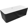 Mexen Nila baignoire autoportante rainurée 170 x 75 cm, blanc/noir, trop-plein chromé - 52841708075-01