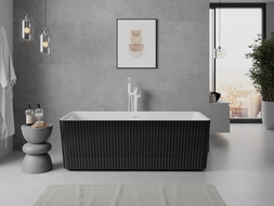 Mexen Nila baignoire autoportante rainurée 170 x 75 cm, blanche/noire, trop-plein blanc - 52841708075-20